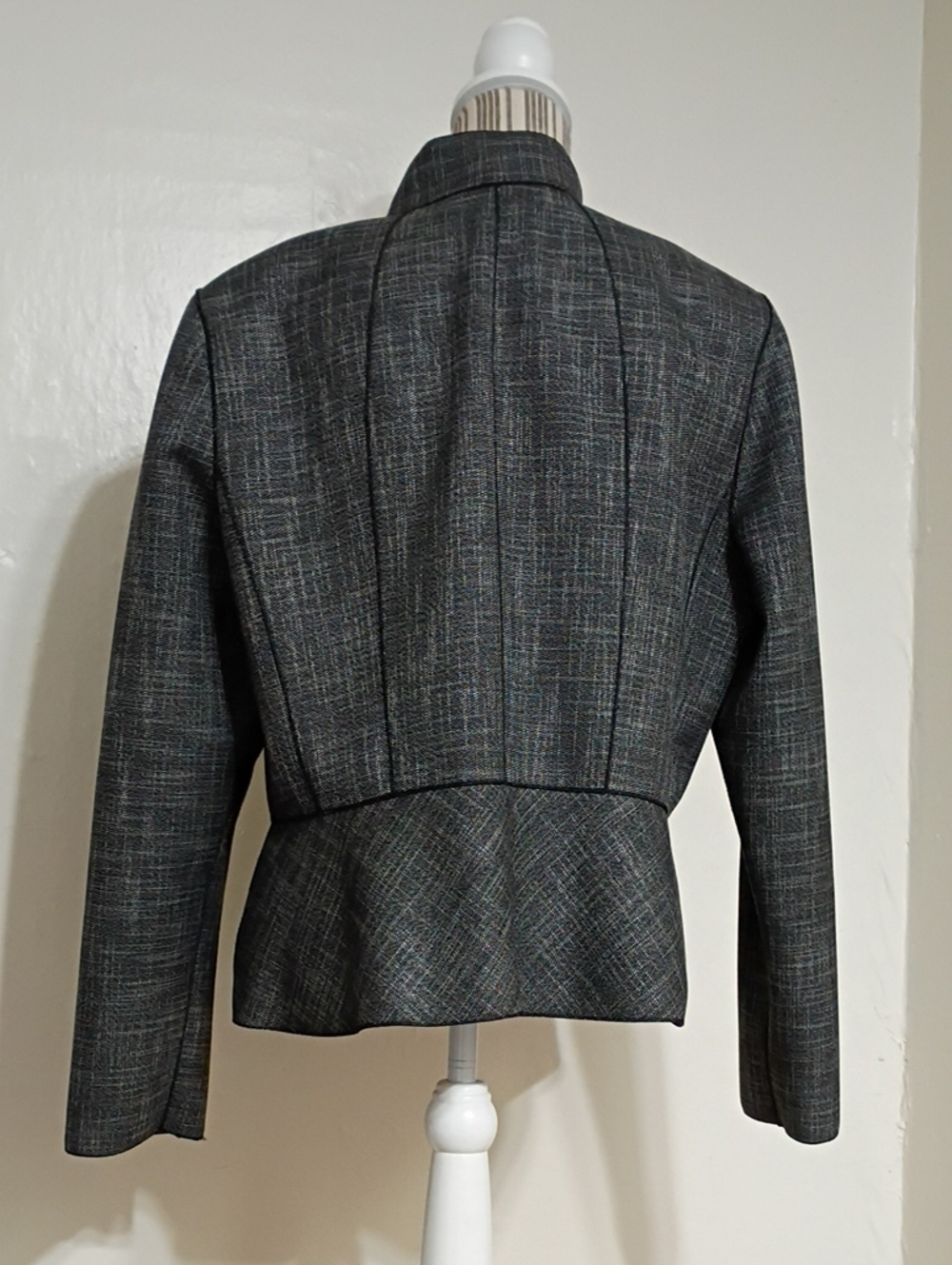 Lafayette 148 New York Amanda Peplum Hem Snap Button Blazer Jacket Size 18 - Picture 5 of 14